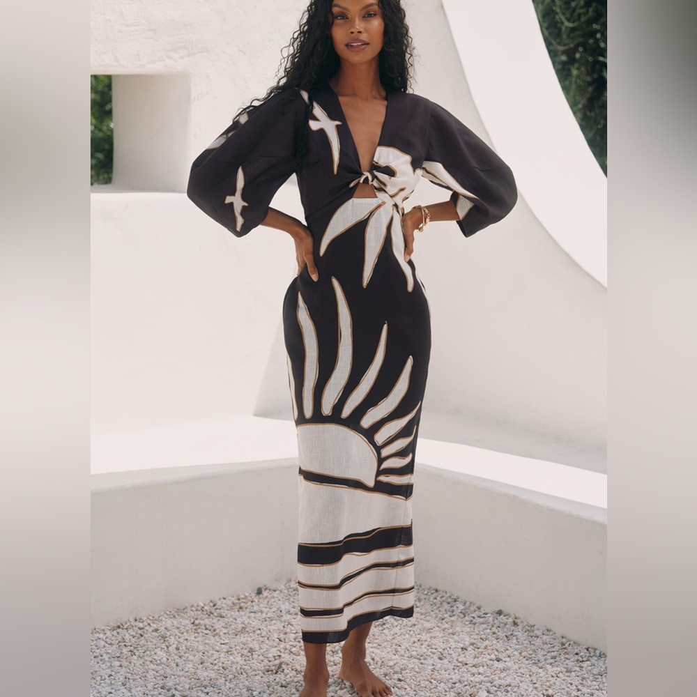 Anthropologie Black and White Maxi Dress Absolutely Stunning! Sold out on Anthro